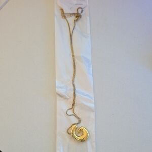Gold Monogram Necklace Letter G Stainless Steel Bubble Letter G